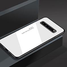 Samsung Galaxy S10 5G SM-G977B用ハイブリットバンパーケース プラスチック 鏡面 カバー M01 サムスン ホワイト