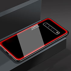 Samsung Galaxy S10 5G SM-G977B用ハイブリットバンパーケース プラスチック 鏡面 カバー サムスン レッド