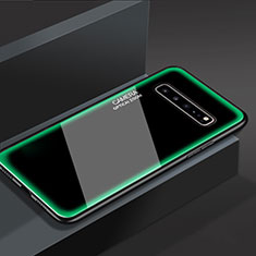 Samsung Galaxy S10 5G SM-G977B用ハイブリットバンパーケース プラスチック 鏡面 カバー サムスン グリーン