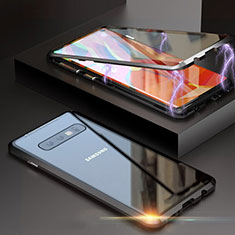 Samsung Galaxy S10用ケース 高級感 手触り良い アルミメタル 製の金属製 360度 フルカバーバンパー 鏡面 カバー T05 サムスン ブラック