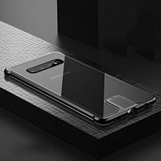 Samsung Galaxy S10用ケース 高級感 手触り良い アルミメタル 製の金属製 360度 フルカバーバンパー 鏡面 カバー T02 サムスン ブラック