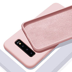 Samsung Galaxy S10用360度 フルカバー極薄ソフトケース シリコンケース 耐衝撃 全面保護 バンパー C03 サムスン ピンク