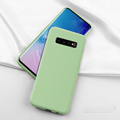 Samsung Galaxy S10用360度 フルカバー極薄ソフトケース シリコンケース 耐衝撃 全面保護 バンパー C04 サムスン グリーン