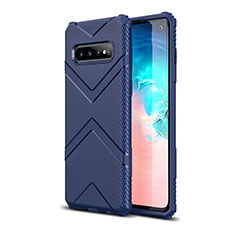 Samsung Galaxy S10用360度 フルカバー極薄ソフトケース シリコンケース 耐衝撃 全面保護 バンパー C06 サムスン ネイビー