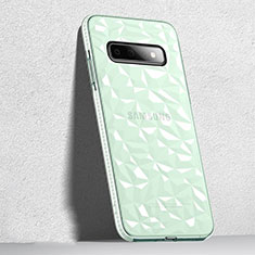 Samsung Galaxy S10用極薄ソフトケース シリコンケース 耐衝撃 全面保護 クリア透明 S04 サムスン グリーン