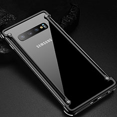 Samsung Galaxy S10用ケース 高級感 手触り良い アルミメタル 製の金属製 バンパー カバー T01 サムスン ブラック