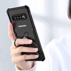 Samsung Galaxy S10用ハイブリットバンパーケース クリア透明 プラスチック 鏡面 サムスン ブラック