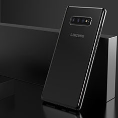 Samsung Galaxy S10用極薄ソフトケース シリコンケース 耐衝撃 全面保護 クリア透明 H06 サムスン ブラック