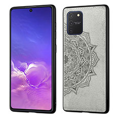 Samsung Galaxy S10 Lite用極薄ソフトケース シリコンケース 耐衝撃 全面保護 マグネット式 バンパー S03D サムスン グレー