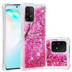 Samsung Galaxy S10 Lite用シリコンケース ソフトタッチラバー ブリンブリン カバー S03 サムスン ローズレッド