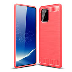 Samsung Galaxy S10 Lite用シリコンケース ソフトタッチラバー ライン カバー WL1 サムスン レッド