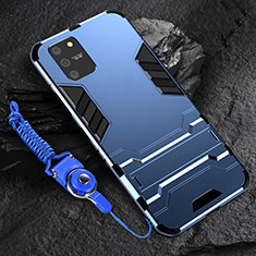 Samsung Galaxy S10 Lite用ハイブリットバンパーケース スタンド プラスチック 兼シリコーン カバー サムスン ネイビー