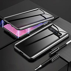 Samsung Galaxy S10 Plus用ケース 高級感 手触り良い アルミメタル 製の金属製 360度 フルカバーバンパー 鏡面 カバー T03 サムスン ブラック