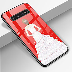 Samsung Galaxy S10 Plus用ハイブリットバンパーケース プラスチック ドレスガール ドレス少女 鏡面 カバー K01 サムスン マルチカラー