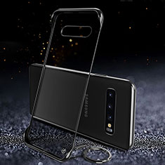 Samsung Galaxy S10 Plus用ハードカバー クリスタル クリア透明 S03 サムスン ブラック