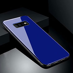 Samsung Galaxy S10 Plus用ハイブリットバンパーケース プラスチック 鏡面 カバー T02 サムスン ネイビー