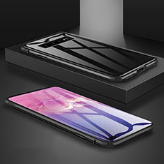 Samsung Galaxy S10 Plus用ケース 高級感 手触り良い アルミメタル 製の金属製 360度 フルカバーバンパー 鏡面 カバー T09 サムスン ブラック