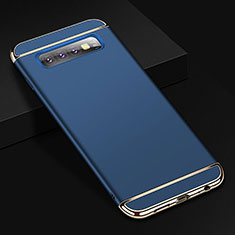 Samsung Galaxy S10 Plus用ケース 高級感 手触り良い メタル兼プラスチック バンパー T01 サムスン ネイビー