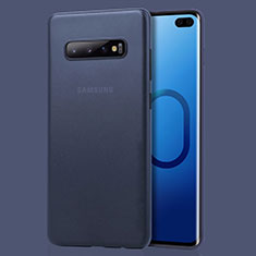 Samsung Galaxy S10 Plus用極薄ケース クリア透明 プラスチック 質感もマット カバー サムスン ネイビー