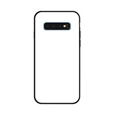 Samsung Galaxy S10 Plus用ハイブリットバンパーケース プラスチック 鏡面 虹 グラデーション 勾配色 カバー サムスン ホワイト