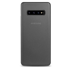 Samsung Galaxy S10 Plus用極薄ケース クリア透明 プラスチック 質感もマット カバー P01 サムスン グレー