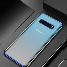 Samsung Galaxy S10 Plus用極薄ソフトケース シリコンケース 耐衝撃 全面保護 クリア透明 H06 サムスン ネイビー