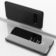 Samsung Galaxy S10 Plus用手帳型 レザーケース スタンド カバー 鏡面 カバー サムスン ブラック
