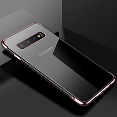 Samsung Galaxy S10 Plus用極薄ソフトケース シリコンケース 耐衝撃 全面保護 クリア透明 S03 サムスン ローズゴールド