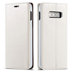 Samsung Galaxy S10e用手帳型 レザーケース スタンド カバー T01 サムスン ホワイト