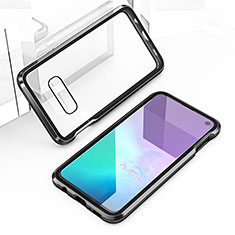 Samsung Galaxy S10e用ケース 高級感 手触り良い アルミメタル 製の金属製 360度 フルカバーバンパー 鏡面 カバー T03 サムスン ブラック