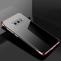 Samsung Galaxy S10e用極薄ソフトケース シリコンケース 耐衝撃 全面保護 クリア透明 S02 サムスン ローズゴールド