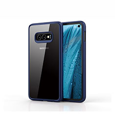 Samsung Galaxy S10e用ハイブリットバンパーケース クリア透明 プラスチック 鏡面 カバー S01 サムスン ネイビー