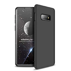 Samsung Galaxy S10e用ハードケース プラスチック 質感もマット 前面と背面 360度 フルカバー サムスン ブラック