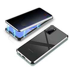 Samsung Galaxy S20 5G用ケース 高級感 手触り良い アルミメタル 製の金属製 360度 フルカバーバンパー 鏡面 カバー LK3 サムスン シルバー