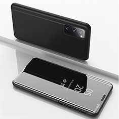 Samsung Galaxy S20 5G用手帳型 レザーケース スタンド 鏡面 カバー ZL1 サムスン ブラック
