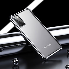Samsung Galaxy S20 5G用極薄ソフトケース シリコンケース 耐衝撃 全面保護 クリア透明 H04 サムスン ブラック