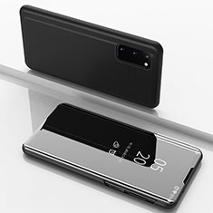 Samsung Galaxy S20 5G用手帳型 レザーケース スタンド 鏡面 カバー サムスン ブラック