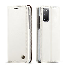 Samsung Galaxy S20用手帳型 レザーケース スタンド カバー C03S サムスン ホワイト