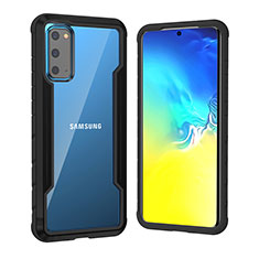 Samsung Galaxy S20用ケース 高級感 手触り良い アルミメタル 製の金属製 兼シリコン カバー RJ1 サムスン ブラック