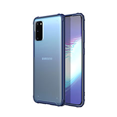 Samsung Galaxy S20用極薄ソフトケース シリコンケース 耐衝撃 全面保護 クリア透明 H02 サムスン ネイビー