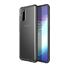 Samsung Galaxy S20用ハイブリットバンパーケース クリア透明 プラスチック 鏡面 カバー H02 サムスン ブラック