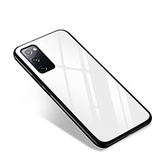Samsung Galaxy S20 FE (2022) 5G用ハイブリットバンパーケース プラスチック 鏡面 カバー サムスン ホワイト