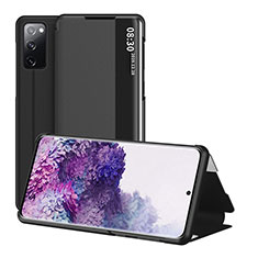 Samsung Galaxy S20 FE (2022) 5G用手帳型 レザーケース スタンド カバー ZL2 サムスン ブラック