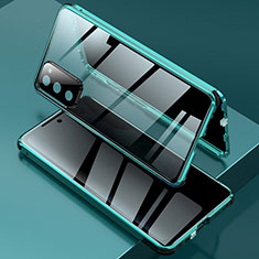 Samsung Galaxy S20 FE (2022) 5G用ケース 高級感 手触り良い アルミメタル 製の金属製 360度 フルカバーバンパー 鏡面 カバー サムスン グリーン