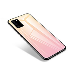 Samsung Galaxy S20 FE 4G用ハイブリットバンパーケース プラスチック 鏡面 カバー サムスン ピンク