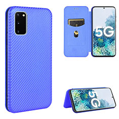 Samsung Galaxy S20 FE 4G用手帳型 レザーケース スタンド カバー L02Z サムスン ネイビー