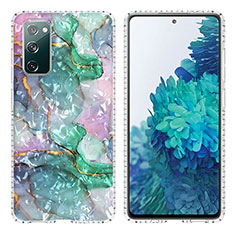 Samsung Galaxy S20 FE 4G用シリコンケース ソフトタッチラバー バタフライ パターン カバー Y04B サムスン グリーン