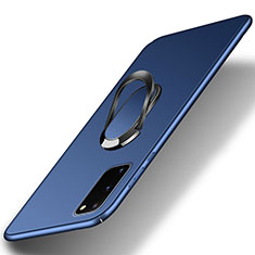 Samsung Galaxy S20 FE 4G用ハードケース プラスチック 質感もマット アンド指輪 マグネット式 サムスン ネイビー