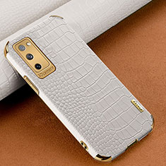 Samsung Galaxy S20 FE 4G用ケース 高級感 手触り良いレザー柄 XD3 サムスン ホワイト