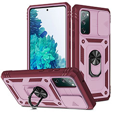 Samsung Galaxy S20 FE 4G用ハイブリットバンパーケース プラスチック アンド指輪 マグネット式 MQ5 サムスン ピンク